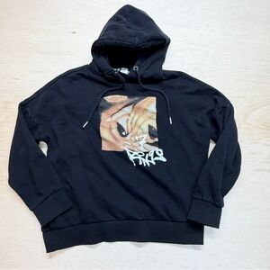 Ariana Grande H&M Divided 7 Rings Size XS Extra Small Black Hoodie Sweatshirt